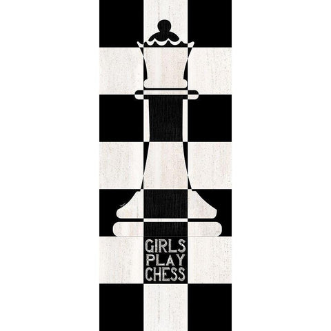 Chessboard Sentiment vertical III-Girls White Modern Wood Framed Art Print by Reed, Tara