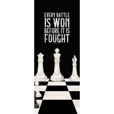 Rather be Playing Chess panel I-Every Battle White Modern Wood Framed Art Print by Reed, Tara