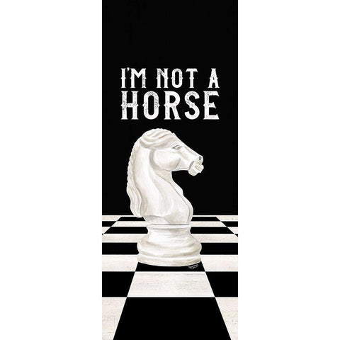 Rather be Playing Chess panel IV-Not a Horse Black Modern Wood Framed Art Print with Double Matting by Reed, Tara