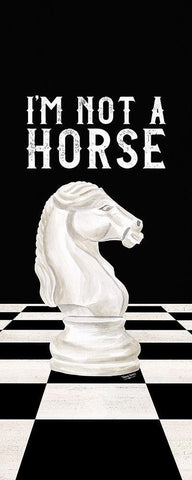 Rather be Playing Chess panel IV-Not a Horse Black Ornate Wood Framed Art Print with Double Matting by Reed, Tara