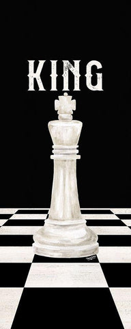 Rather be Playing Chess Pieces white panel V-King White Modern Wood Framed Art Print with Double Matting by Reed, Tara