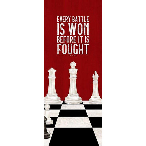 Rather be Playing Chess red panel I-Every Battle Gold Ornate Wood Framed Art Print with Double Matting by Reed, Tara