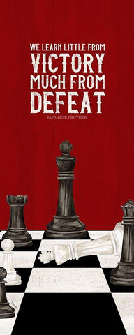 Rather be Playing Chess red panel II-Learn More White Modern Wood Framed Art Print with Double Matting by Reed, Tara