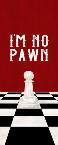 Rather be Playing Chess red panel III-No Pawn Black Ornate Wood Framed Art Print with Double Matting by Reed, Tara