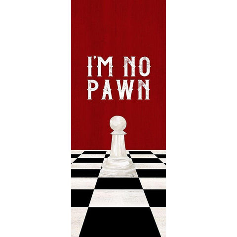 Rather be Playing Chess red panel III-No Pawn Black Modern Wood Framed Art Print with Double Matting by Reed, Tara