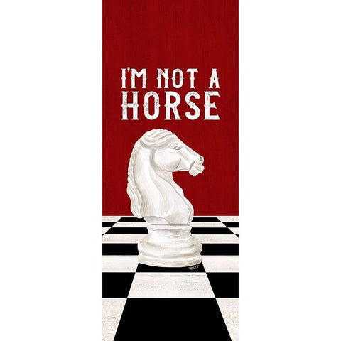 Rather be Playing Chess red panel IV-Not a Horse Gold Ornate Wood Framed Art Print with Double Matting by Reed, Tara