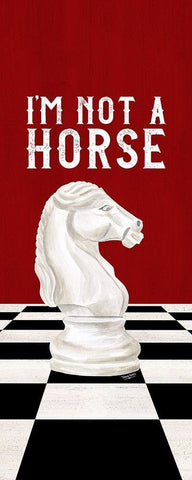 Rather be Playing Chess red panel IV-Not a Horse White Modern Wood Framed Art Print with Double Matting by Reed, Tara