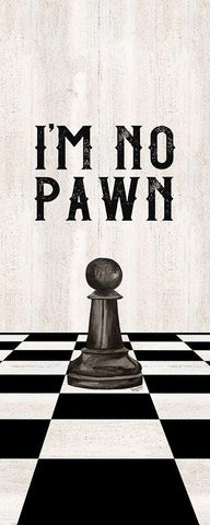 Rather be Playing Chess black panel III-No Pawn Black Ornate Wood Framed Art Print with Double Matting by Reed, Tara