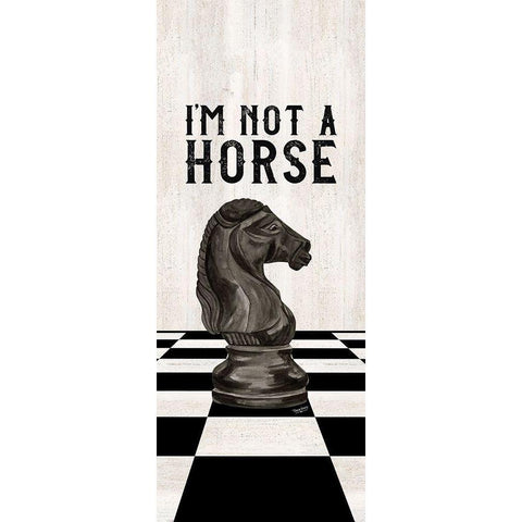 Rather be Playing Chess black panel IV-Not a Horse Gold Ornate Wood Framed Art Print with Double Matting by Reed, Tara