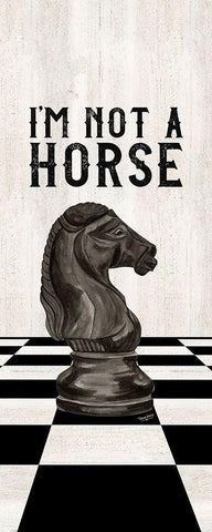 Rather be Playing Chess black panel IV-Not a Horse Black Ornate Wood Framed Art Print with Double Matting by Reed, Tara