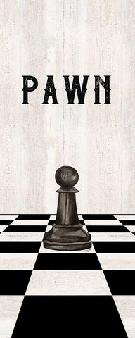 Rather be Playing Chess Pieces black panel I-Pawn White Modern Wood Framed Art Print with Double Matting by Reed, Tara