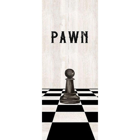 Rather be Playing Chess Pieces black panel I-Pawn Black Modern Wood Framed Art Print with Double Matting by Reed, Tara