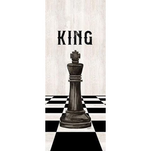 Rather be Playing Chess Pieces black panel V-King Gold Ornate Wood Framed Art Print with Double Matting by Reed, Tara