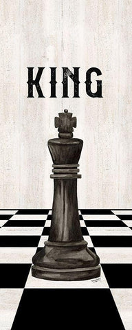 Rather be Playing Chess Pieces black panel V-King Black Ornate Wood Framed Art Print with Double Matting by Reed, Tara