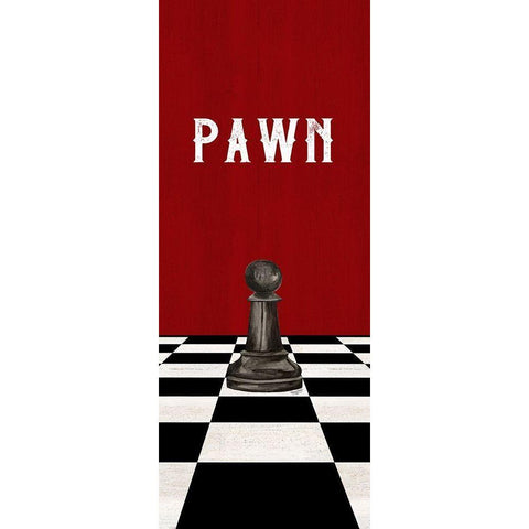 Rather be Playing Chess Pieces black on red panel I-Pawn Gold Ornate Wood Framed Art Print with Double Matting by Reed, Tara