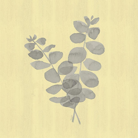 Natural Inspiration Eucalyptus gray And yellow I Gold Ornate Wood Framed Art Print with Double Matting by Reed, Tara