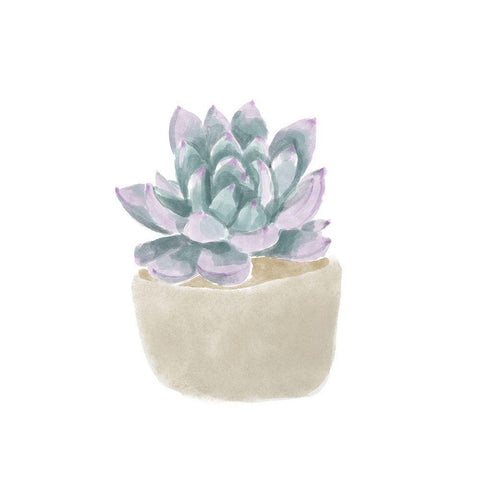 Simple Succulent IV White Modern Wood Framed Art Print by Bannarot