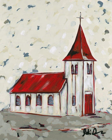 Here is the Church Black Ornate Wood Framed Art Print with Double Matting by Augustine, Jodi