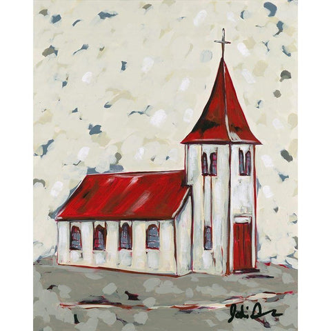 Here is the Church Black Modern Wood Framed Art Print with Double Matting by Augustine, Jodi