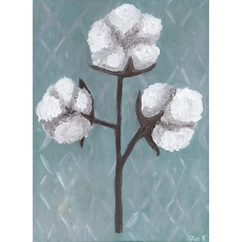 Cotton Stalks II Black Modern Wood Framed Art Print by Bryan, Kathleen