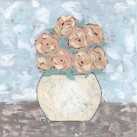 Sketchy Floral Vase White Modern Wood Framed Art Print by Bryan, Kathleen