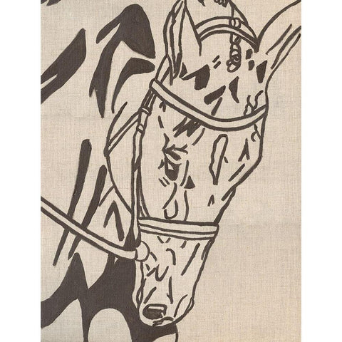 Farm Sketch Horse Gold Ornate Wood Framed Art Print with Double Matting by Bryan, Kathleen