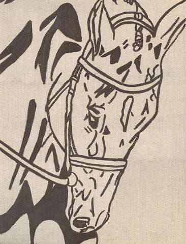 Farm Sketch Horse Black Ornate Wood Framed Art Print with Double Matting by Bryan, Kathleen