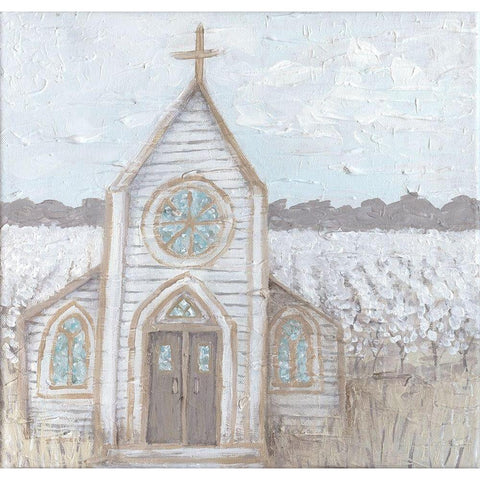 Farm Sketch Church Black Modern Wood Framed Art Print with Double Matting by Bryan, Kathleen