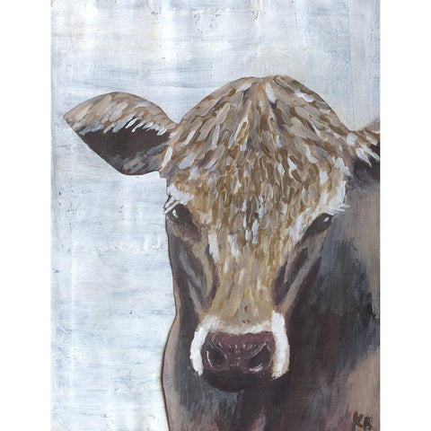 Brown Cow Black Modern Wood Framed Art Print by Bryan, Kathleen