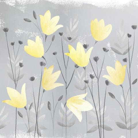 Soft Nature yellow And grey III Black Ornate Wood Framed Art Print with Double Matting by Northern Lights