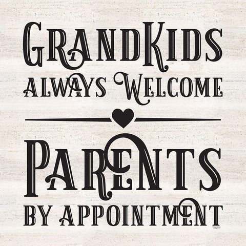 Grandparent Life X-Parents by Appointment Black Modern Wood Framed Art Print with Double Matting by Reed, Tara