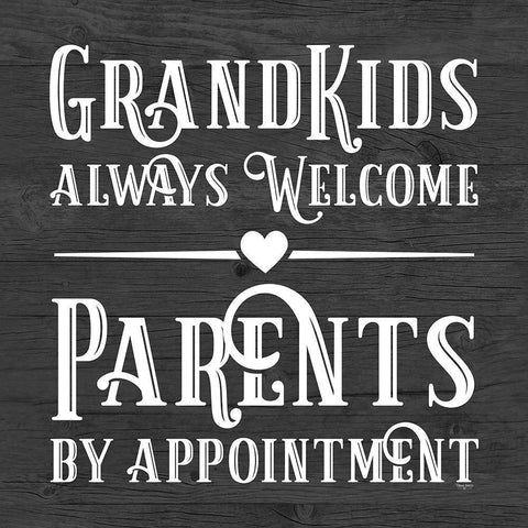 Grandparent Life black X-Parents by Appointment White Modern Wood Framed Art Print with Double Matting by Reed, Tara