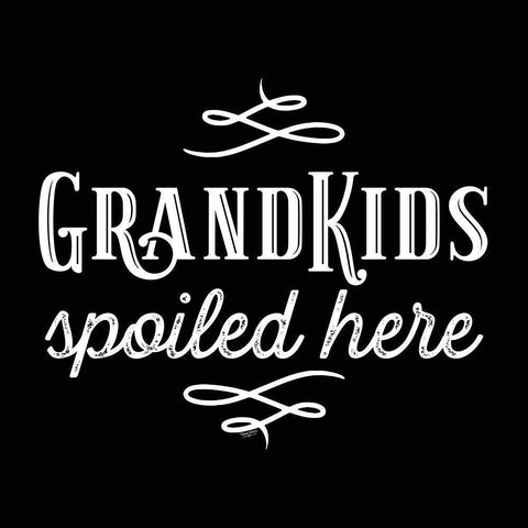 Grandparent Life black XII-Spoiled Here White Modern Wood Framed Art Print by Reed, Tara