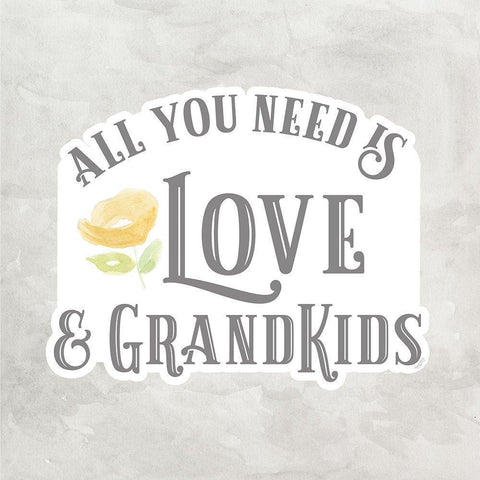 Grandparent Life gray I-All You Need 3 White Modern Wood Framed Art Print by Reed, Tara