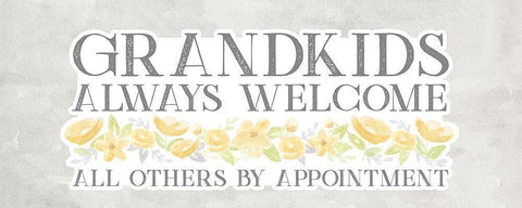 Grandparent Life panel gray III-Always Welcome White Modern Wood Framed Art Print with Double Matting by Reed, Tara