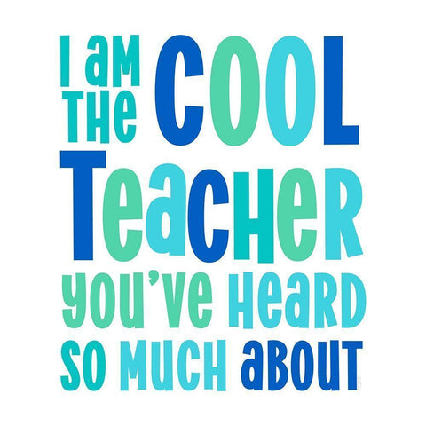 Teacher Truths blue II-Cool Teacher White Modern Wood Framed Art Print by Reed, Tara