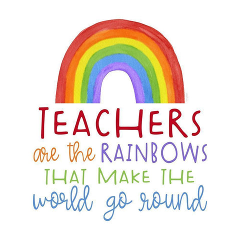Teacher Truths rainbow II-Teachers Are Gold Ornate Wood Framed Art Print with Double Matting by Reed, Tara