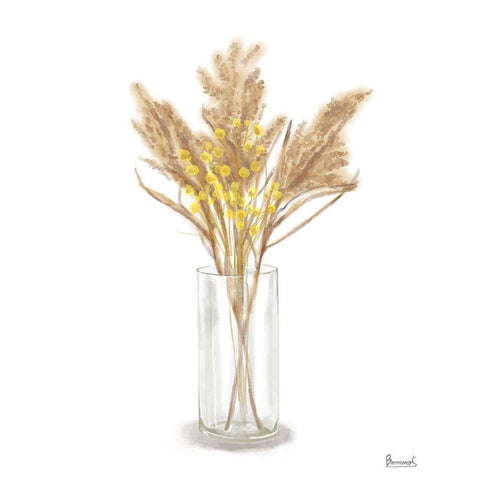 Dried  Flower yellow IV Gold Ornate Wood Framed Art Print with Double Matting by Bannarot