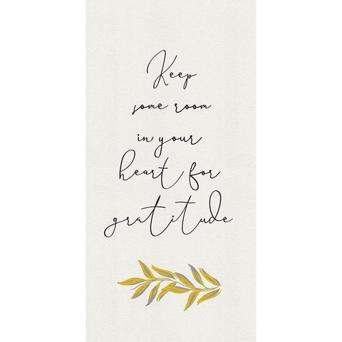 Botanical  Inspiration panel yellow gray II-Gratitude Black Modern Wood Framed Art Print with Double Matting by HM Design