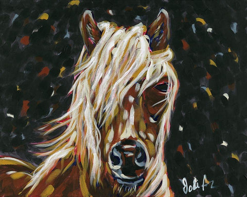 Blondie White Modern Wood Framed Art Print with Double Matting by Augustine, Jodi