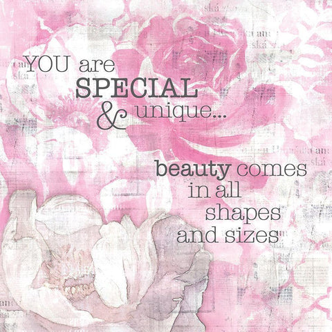 Textured  Sentiment pink II Black Modern Wood Framed Art Print with Double Matting by Lee C