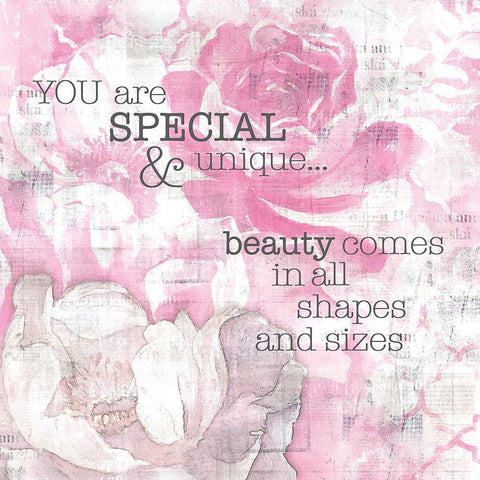 Textured  Sentiment pink II Black Ornate Wood Framed Art Print with Double Matting by Lee C