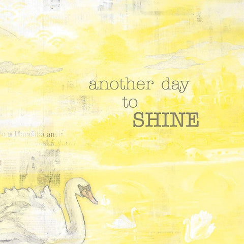 Textured  Sentiment yellow I White Modern Wood Framed Art Print with Double Matting by Lee C