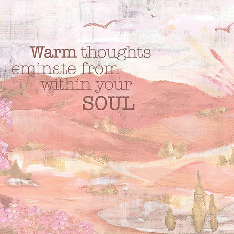 Textured  Sentiment landscape I Gold Ornate Wood Framed Art Print with Double Matting by Lee C