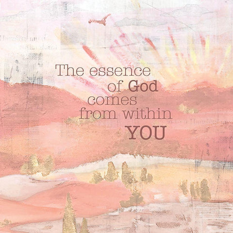 Textured  Sentiment landscape II White Modern Wood Framed Art Print with Double Matting by Lee C