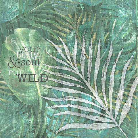 Textured  Sentiment tropic II White Modern Wood Framed Art Print by Lee C