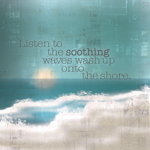 Textured  Sentiment beach I Black Modern Wood Framed Art Print by Lee C