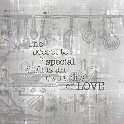 Textured  Sentiment kitchen II White Modern Wood Framed Art Print by Lee C