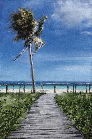 Beach  Shore X Black Ornate Wood Framed Art Print with Double Matting by Cusson, Marie Elaine