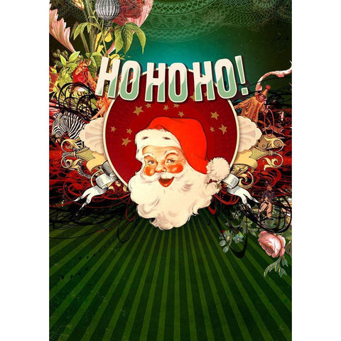 Colorful Christmas IV-HoHoHo White Modern Wood Framed Art Print by Duirwaigh